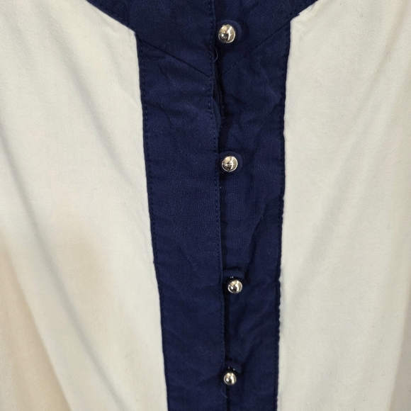 ⭐️Retimans White With Navy Womans Tank Top 16P - Picture 3 of 4